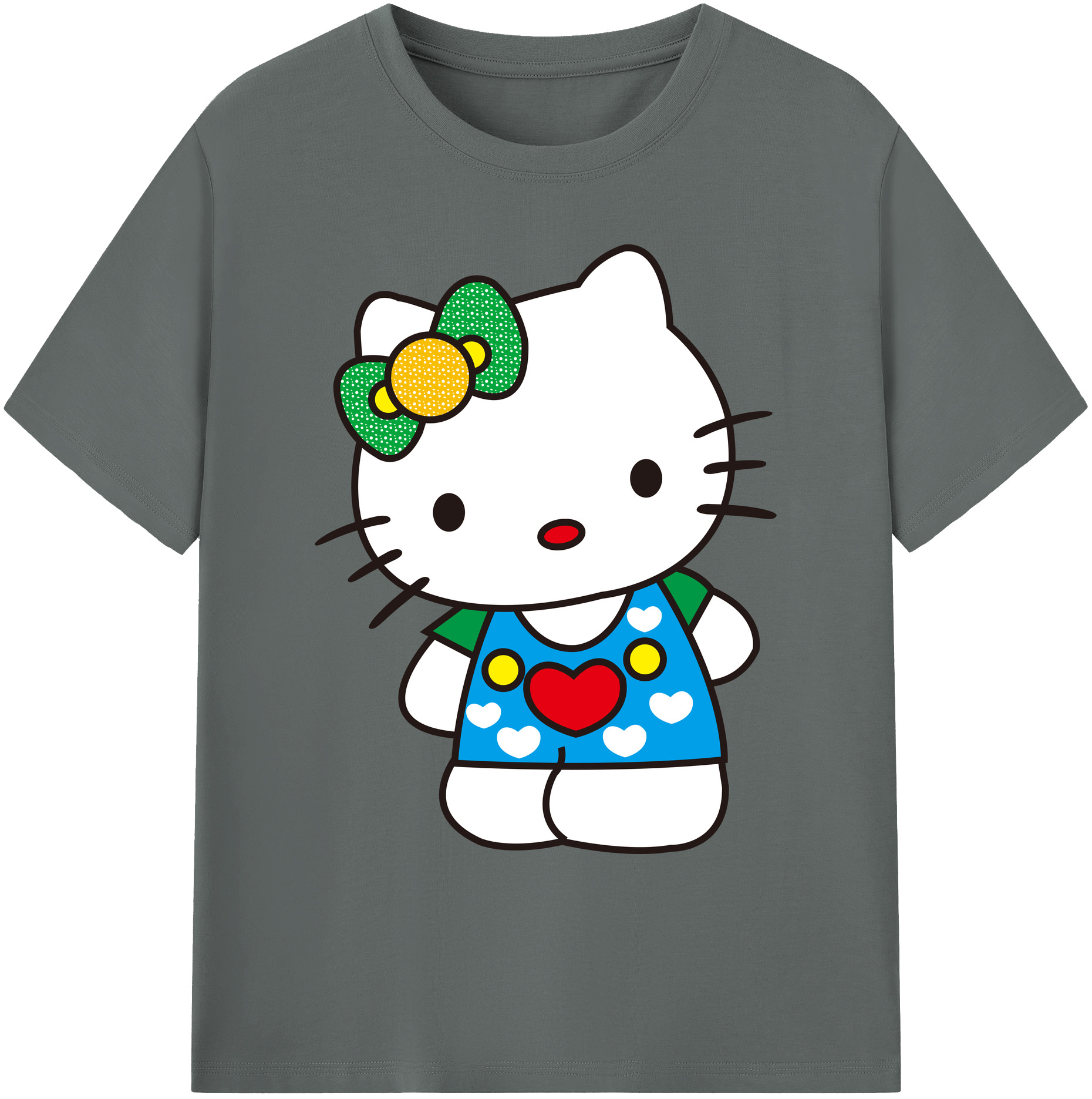 （画像用） Hello Kitty ハローキティ 綿100％ メンズ半袖Tシャツ｜肌触りやわらか＆通気性